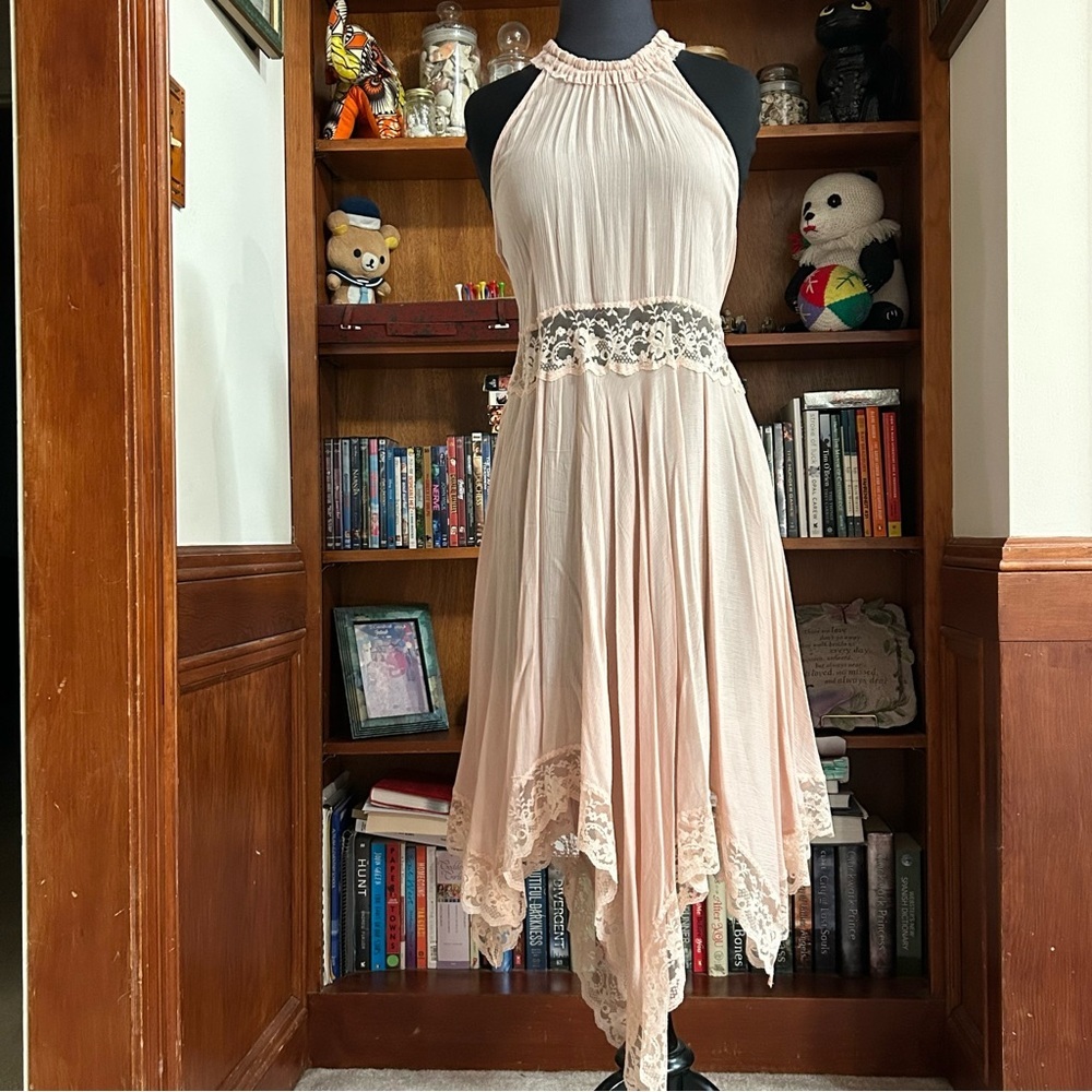 Intimately Free People 'Go Lightly' Gauze & Lace Dress - Small